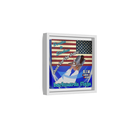 shoot for the stars - framed canvas art (blue-white wave)