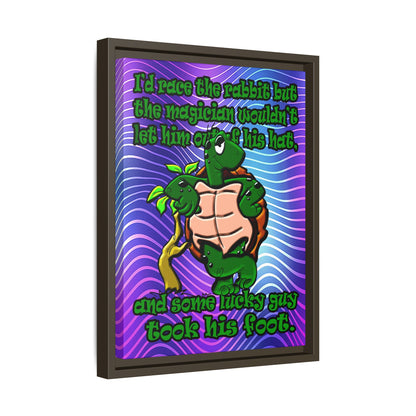 turtle race - framed canvas art (purple wave)