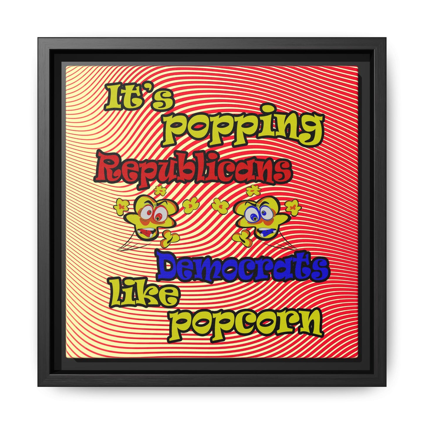 popping like popcorn - framed canvas art (yellow-orange wave)