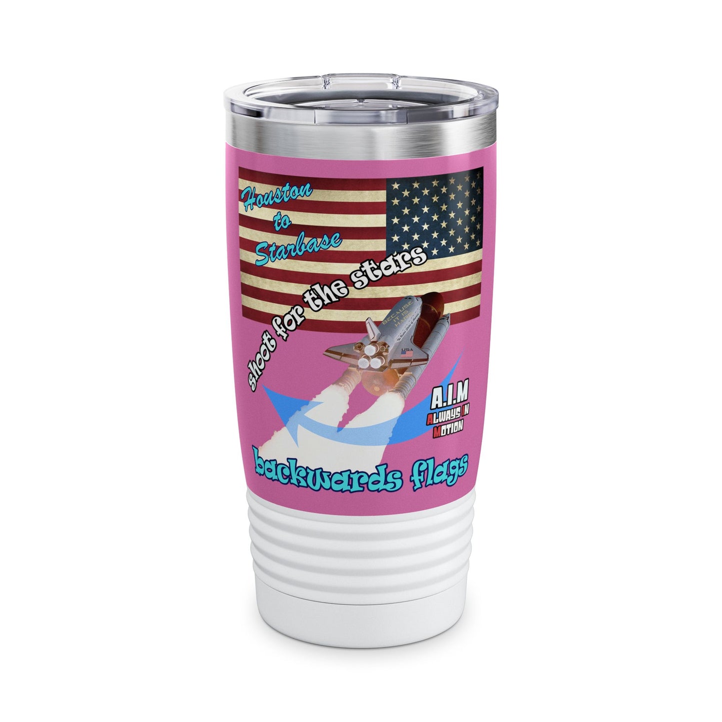 shoot for the stars - Ringneck Tumbler, 20oz (light pink)