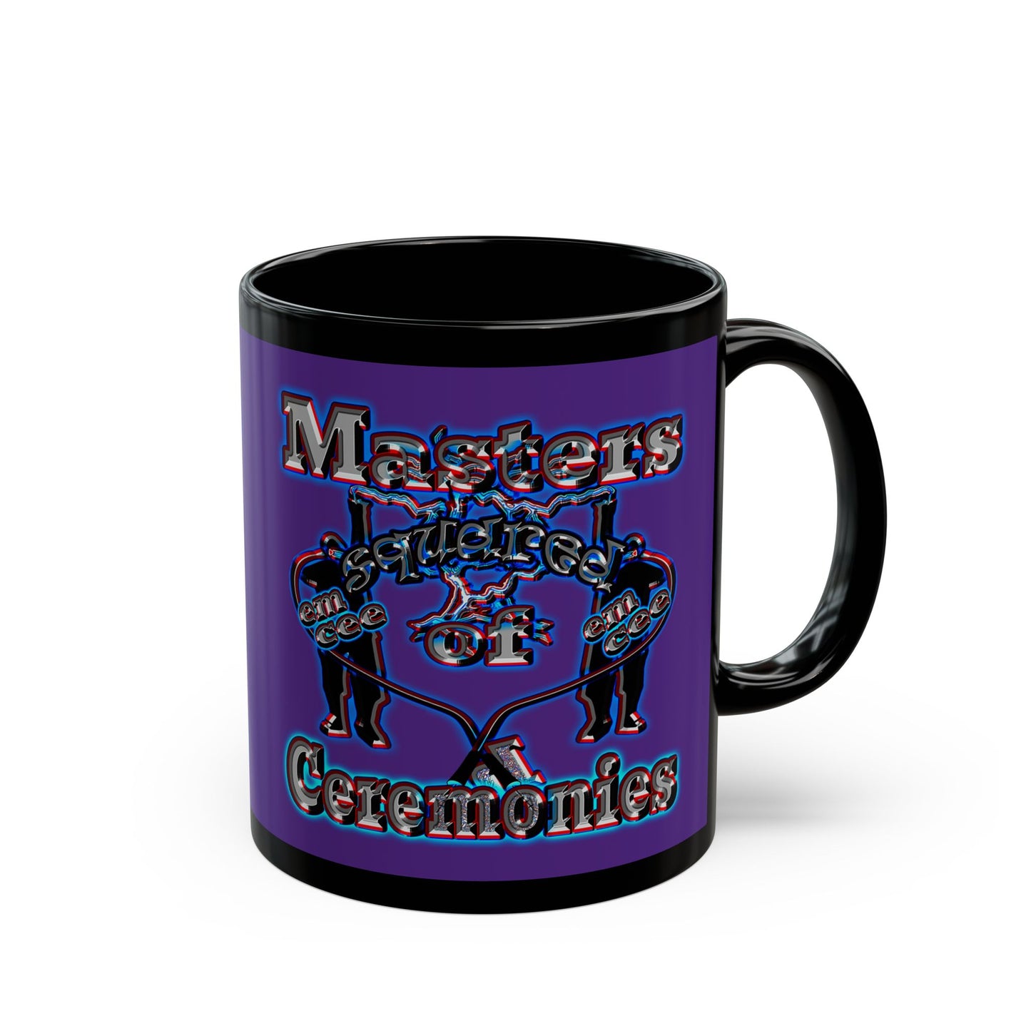 em cee squared - Black Mug (purple)