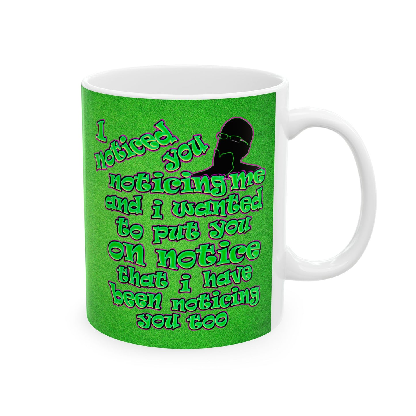 noticed you noticing - White Mug (green turf)