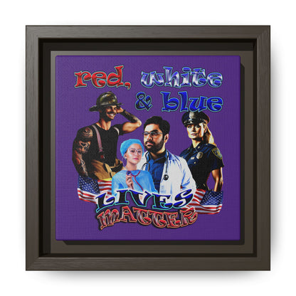 rw&b lives matter - framed canvas art (purple)