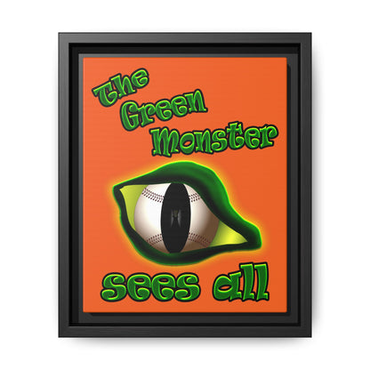 green monster - framed canvas art (orange)