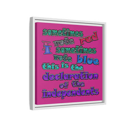 declaration of the independents - framed canvas art (pink)