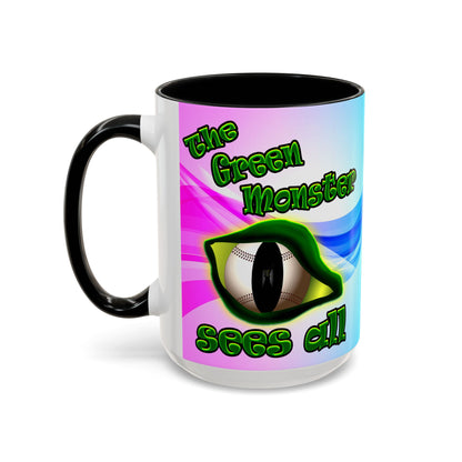 green monster - Accent Mug (light blue-pink wave)