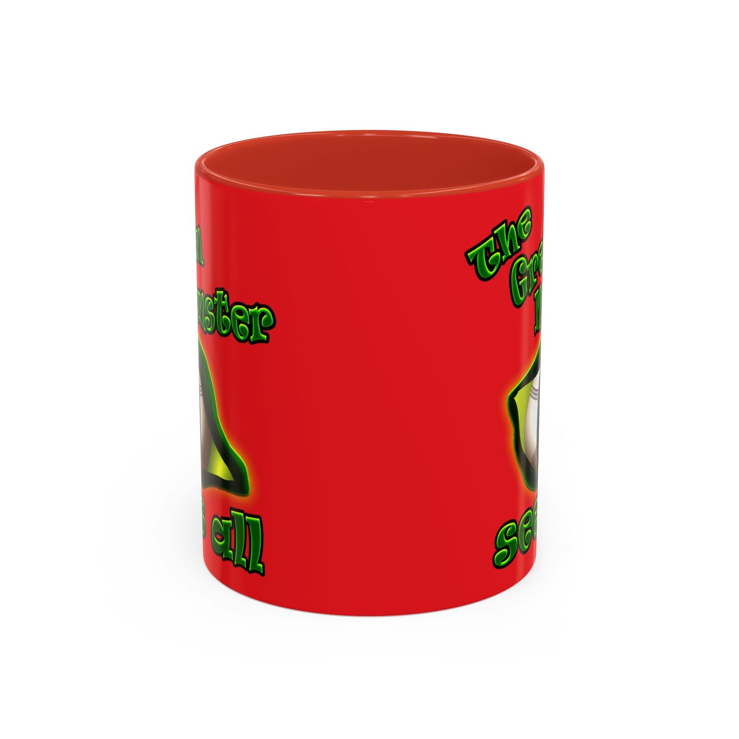 green monster - Accent Mug (red)