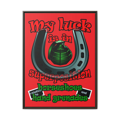 my luck - framed canvas art (red)