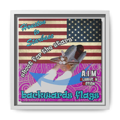 shoot for the stars - framed canvas art (pink swirl)