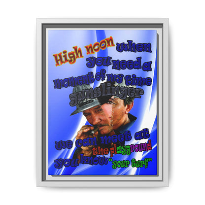 high noon - framed canvas art (blue-white wave)
