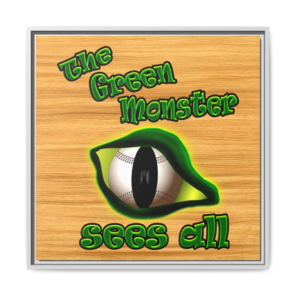 green monster - framed canvas art (butterscotch wood finish)