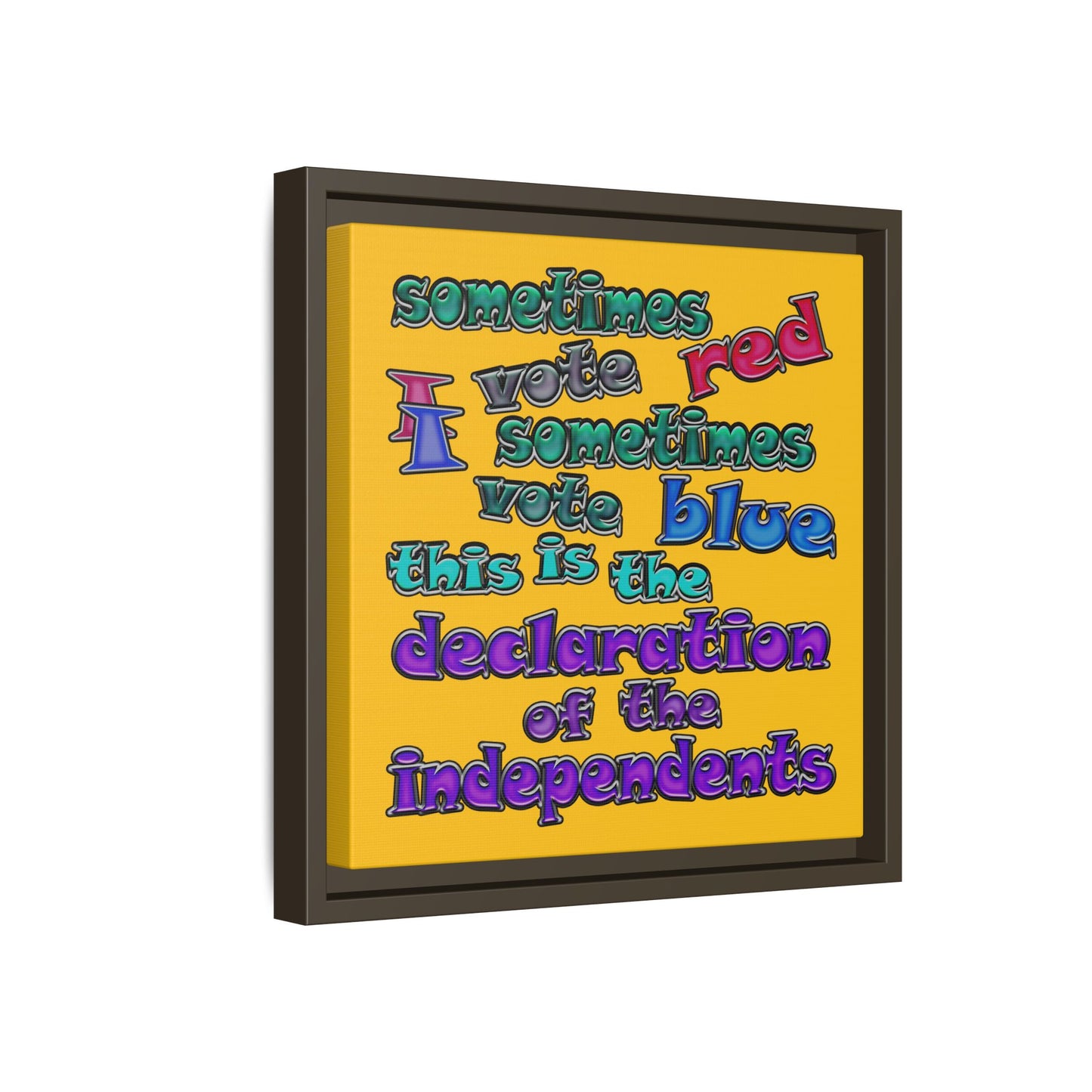 declaration of the independents - framed canvas art (yellow)