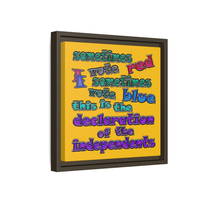 declaration of the independents - framed canvas art (yellow)