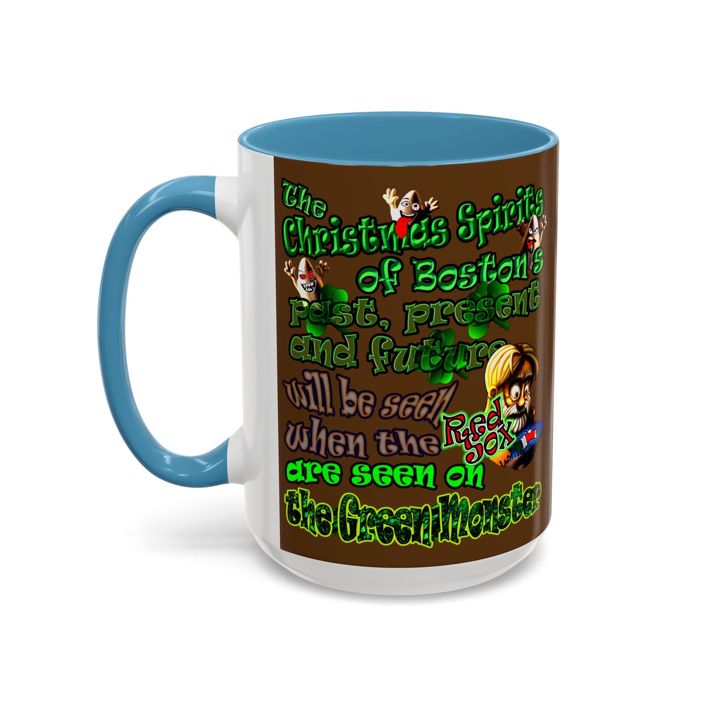 christmas spirits of boston - Accent Mug (brown)