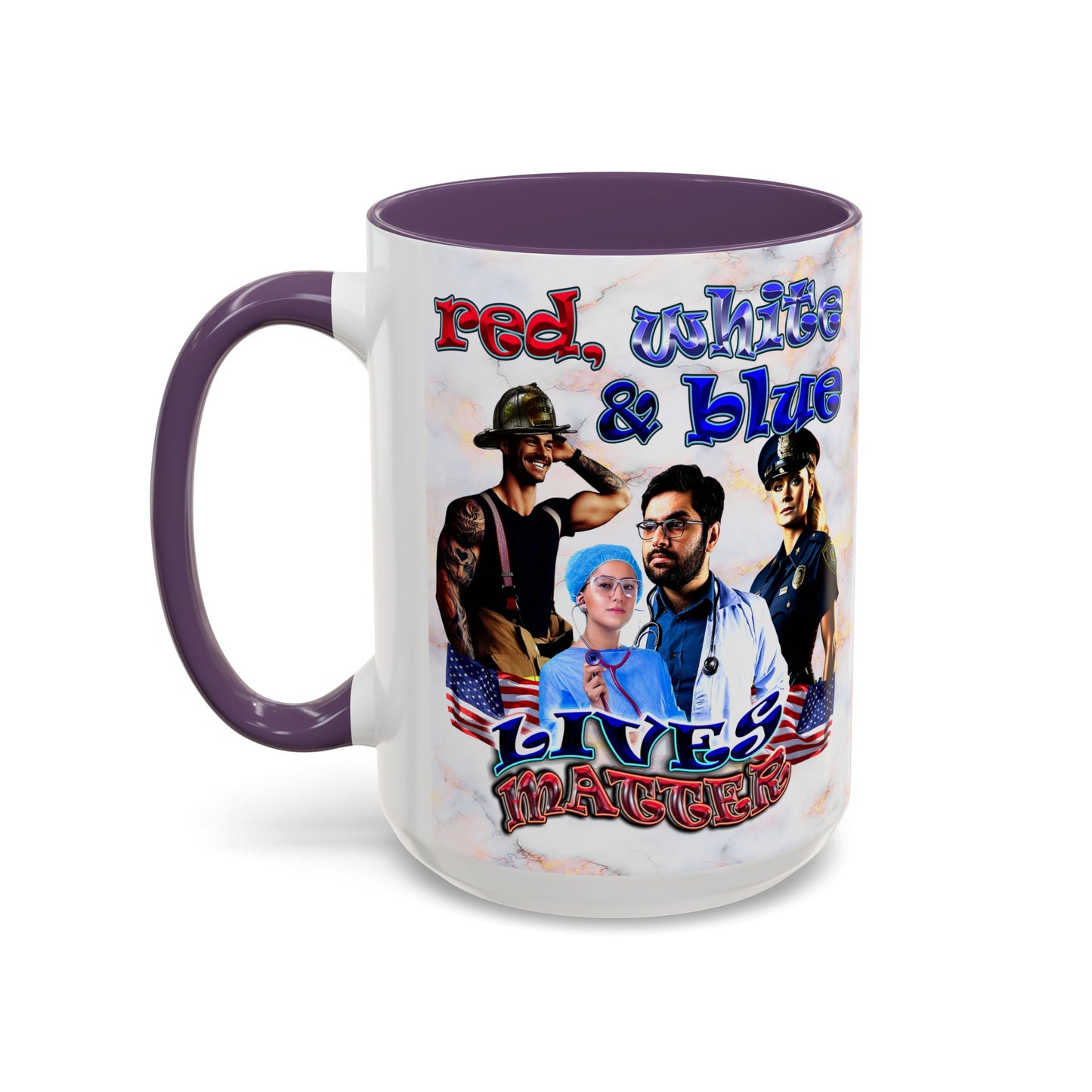 rw&b lives matter - Accent Mug (white marble)