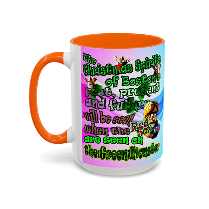 christmas spirits of boston - Accent Mug (light blue-pink wave)