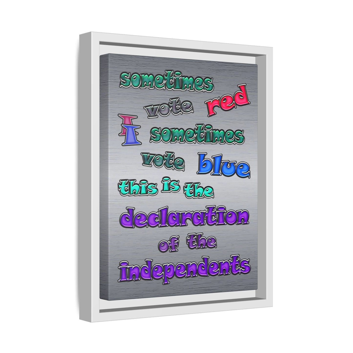 declaration of the independents - framed canvas art (brushed nickel)