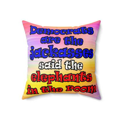 donkeys and elephants - Faux Suede Square Pillow - (color blur)