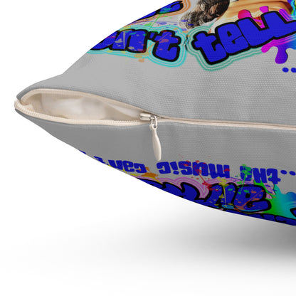 drop the beat - Spun Polyester Square Pillow - (light grey)