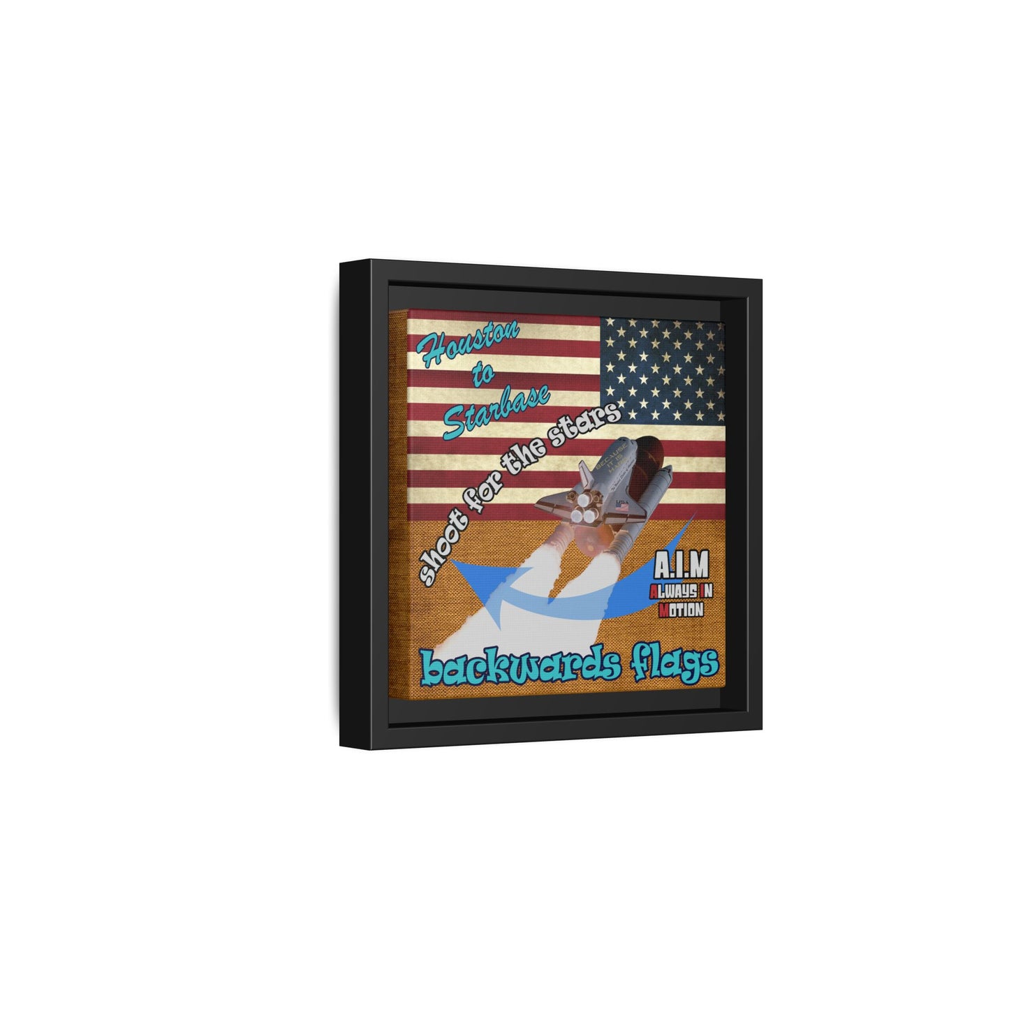 shoot for the stars - framed canvas art (brown papyrus)