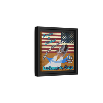 shoot for the stars - framed canvas art (brown papyrus)