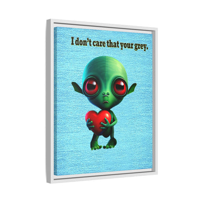 I don't care that your grey - framed canvas art (faded blue)