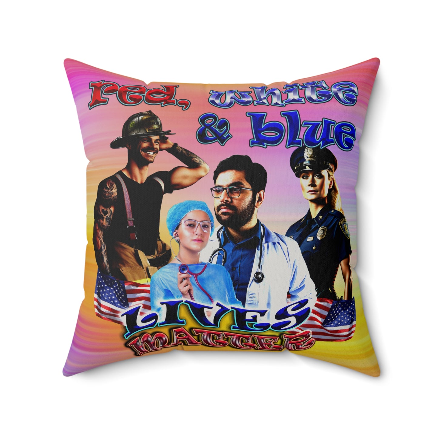 rw&b lives matter - Faux Suede Square Pillow - (color blur)