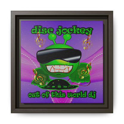 disc jockey - framed canvas art (purple-pink wave)