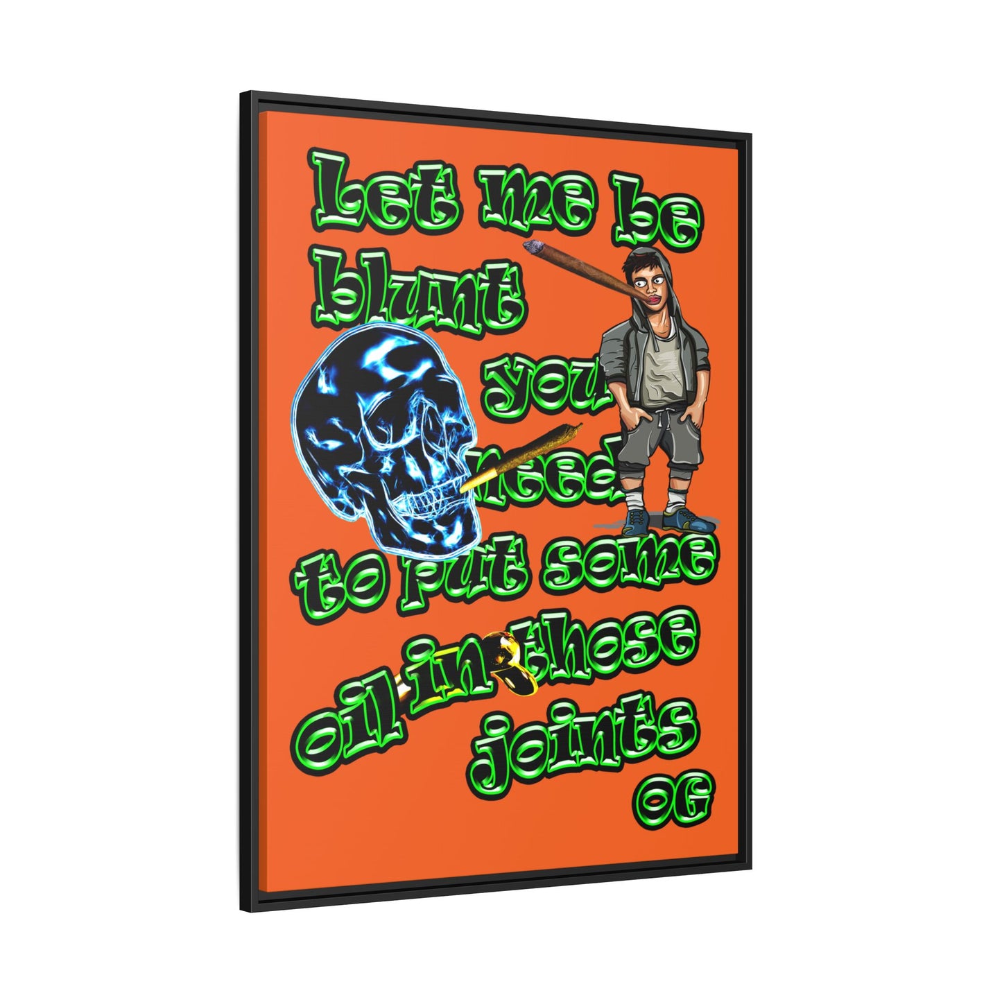 og - framed canvas art (orange)
