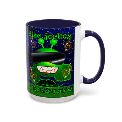 disc jockey - Accent Mug ('snoops' background)