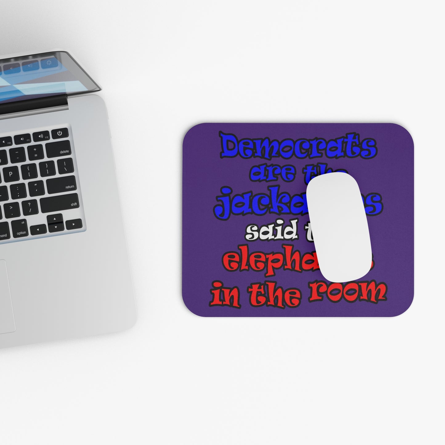 donkeys and elephants - Mouse Pad (Rectangle) (purple)