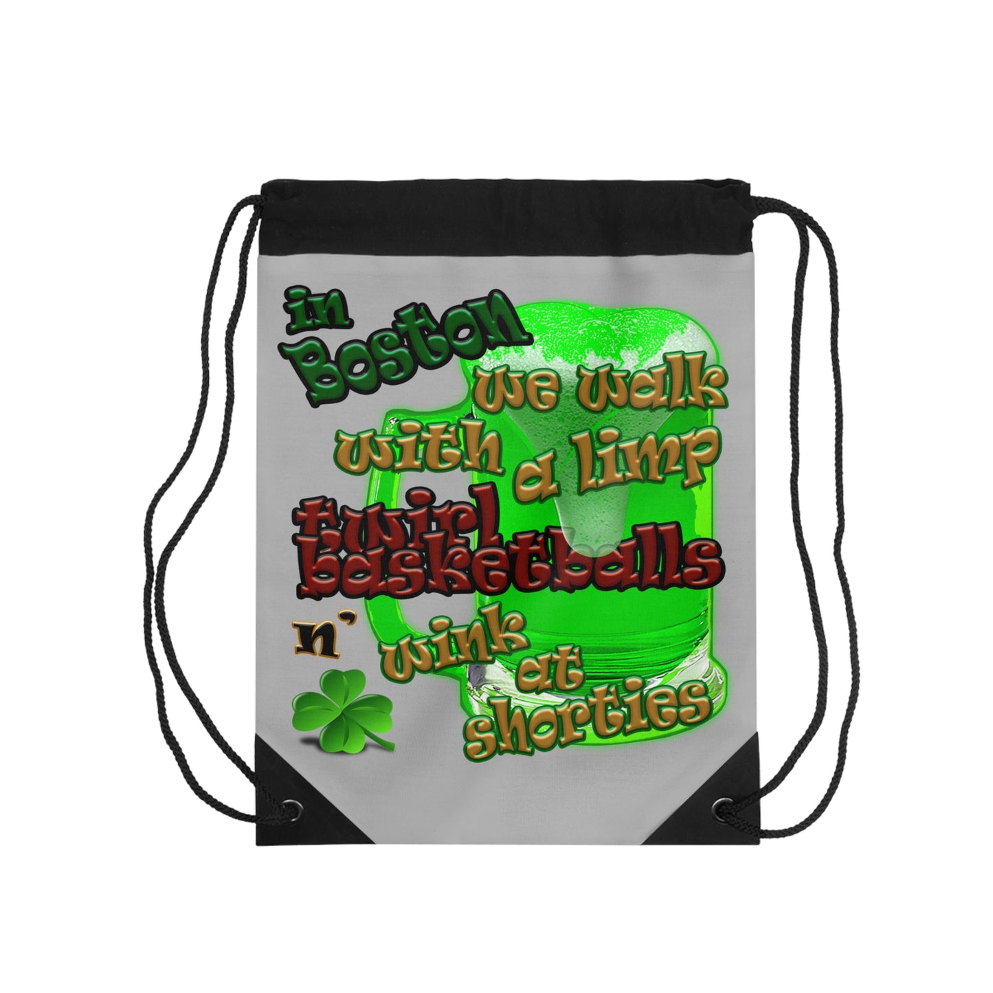 celtics logo - Drawstring Bag (light grey)