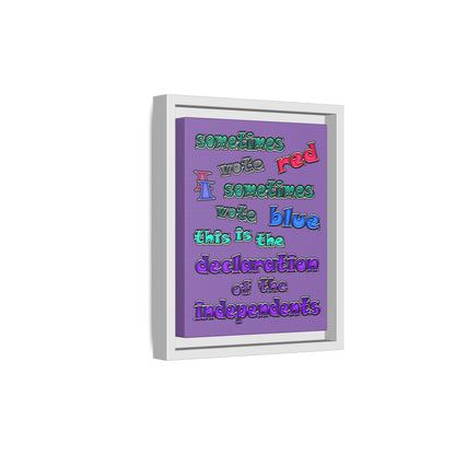 declaration of the independents - framed canvas art (light purple)