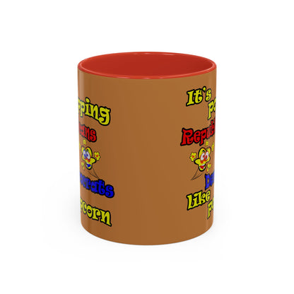 popping like popcorn - Accent Mug (light brown)