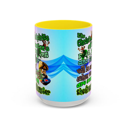 christmas spirits of boston - Accent Mug (light blue-pink wave)