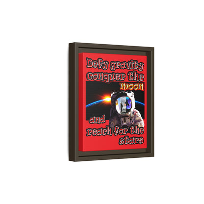 defy conquer reach - framed canvas art (red)