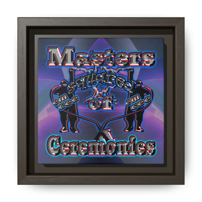 em cee squared - framed canvas art (grey-pink wave)