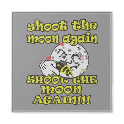 shoot the moon again - framed canvas art (grey)