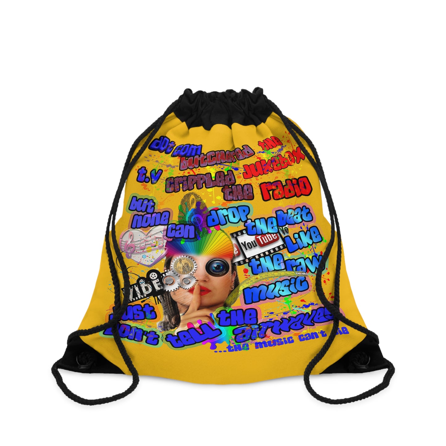 drop the beat - Drawstring Bag (yellow)