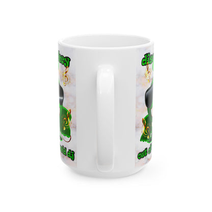 disc jockey - White Mug (white marble)