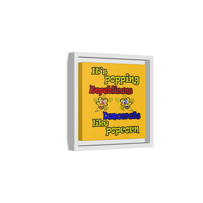 popping like popcorn - framed canvas art (yellow)