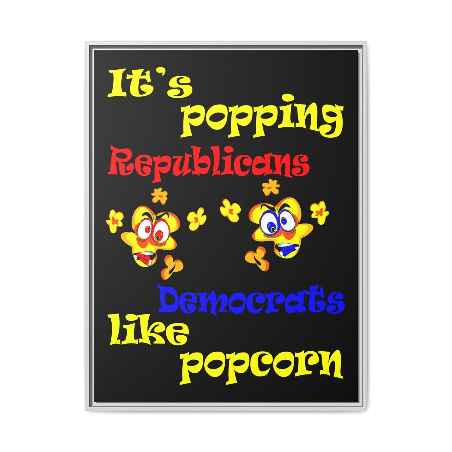 popping like popcorn - framed canvas art (black)