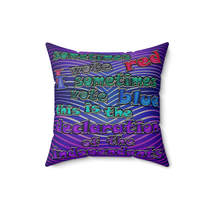 declaration of the independents - Faux Suede Square Pillow - (purple wave)
