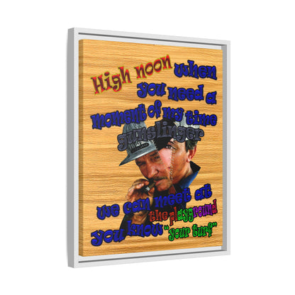 high noon - framed canvas art (butterscotch wood finish)