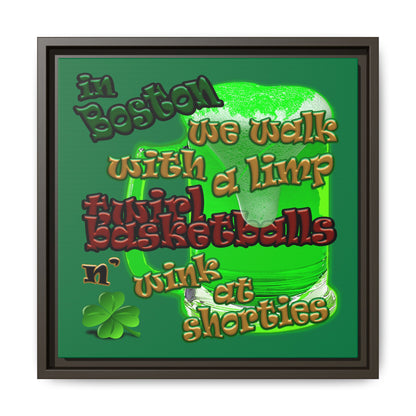 celtics logo - framed canvas art (dark green)