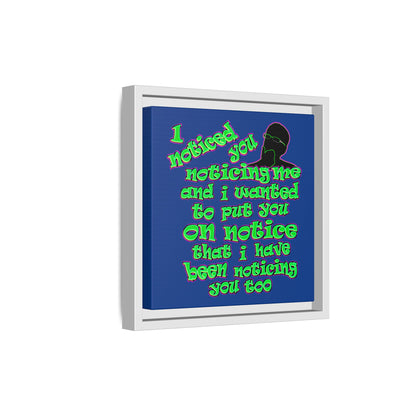 noticed you noticing - framed canvas art (dark blue)
