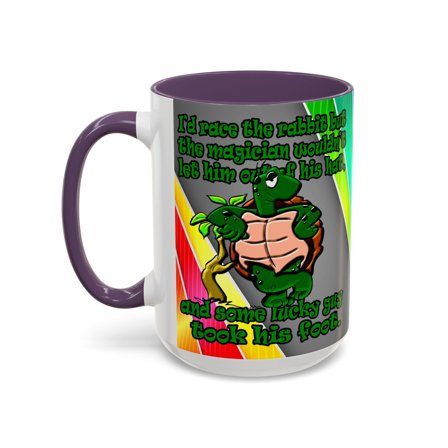 turtle race - Accent Mug (rainbow split)