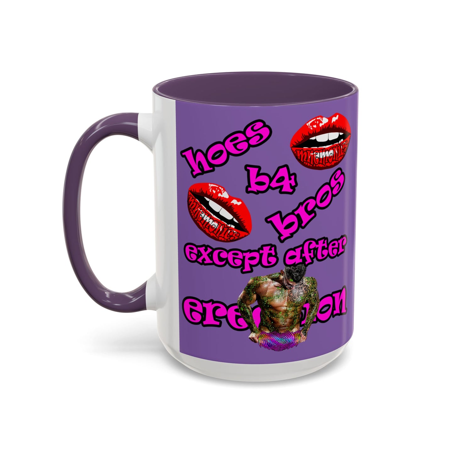 hoes b4 bros - Accent Mug (light purple)