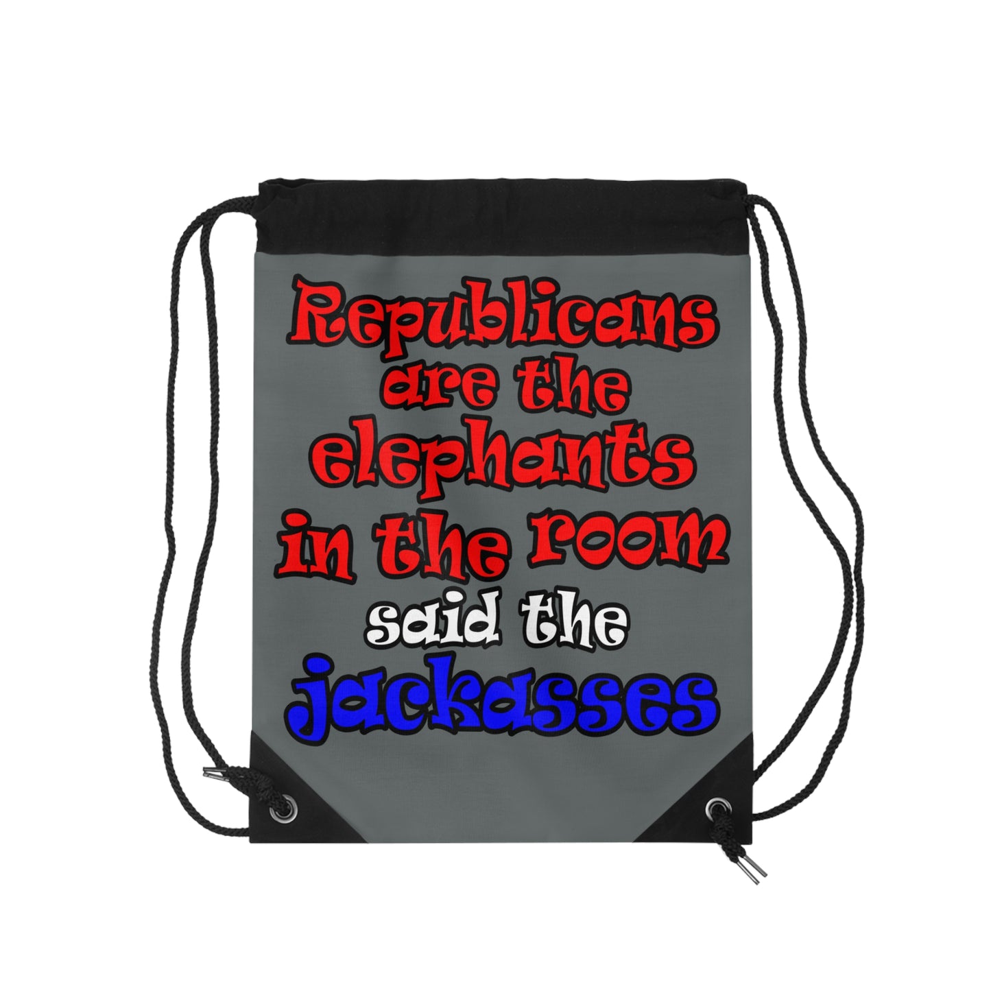 donkeys and elephants - Drawstring Bag (dark grey)