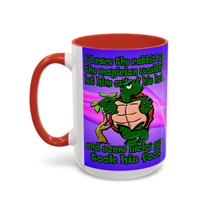 turtle race - Accent Mug (purple-pink wave)